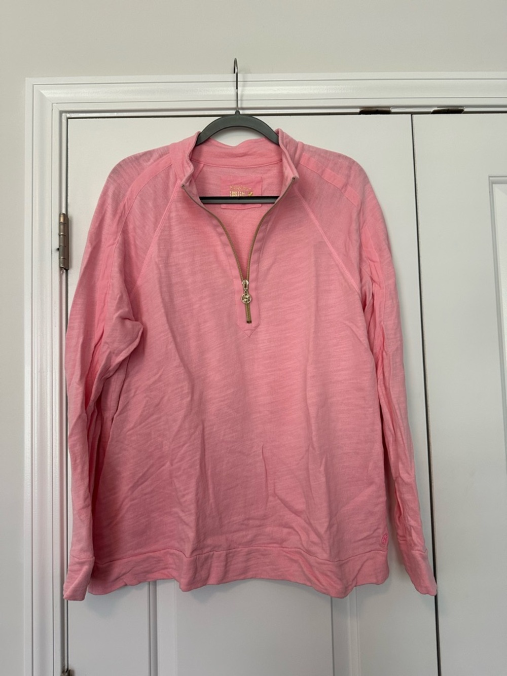 Lilly Pulitzer Luxletic Pink Pullover with Gold Logo